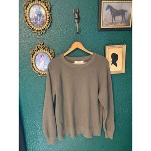 WILT GREEN OVERSIZED KNIT SWEATER SIZE LARGE COTTON CASHMERE
